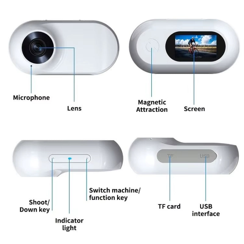 Dropshipping Magnetic Thumb Camera Portable HD Camera Outdoor Cycling Video Cameras