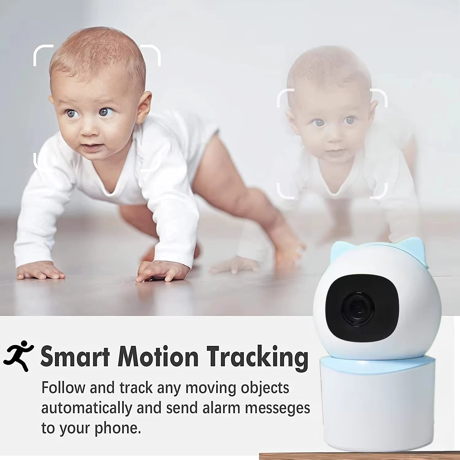 Phone App 2.4 Ghz 1080P HD Wifi Connection Real Time Human Pet Detection Alert 360 Coverage Pan Tilt Indoor Security Camera