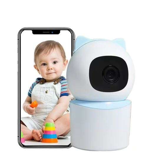 Phone App 2.4 Ghz 1080P HD Wifi Connection Real Time Human Pet Detection Alert 360 Coverage Pan Tilt Indoor Security Camera